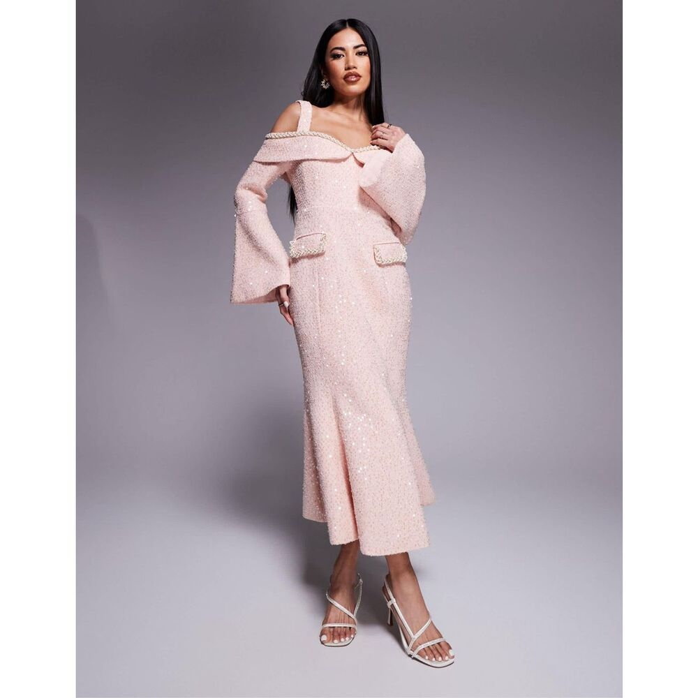 Lavish Alice Sequin Boucle Midi‎ Dress